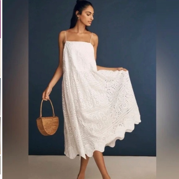 Anthropologie RHODE Rosa Eyelet Dress – White Soleil Eyelet – Size M - Picture 2 of 11